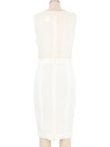 Chanel Ivory Crinkle Chiffon and Boucle Mini Dress Dress arcadeshops.com
