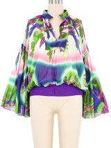 Jean Paul Gaultier Ombre Parrot Blouse Top arcadeshops.com