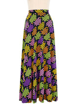 Neon Dot Jersey Maxi Skirt Bottom arcadeshops.com