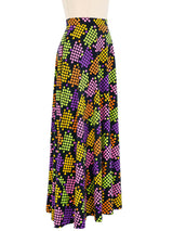 Neon Dot Jersey Maxi Skirt Bottom arcadeshops.com