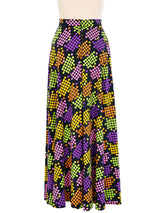Neon Dot Jersey Maxi Skirt Bottom arcadeshops.com