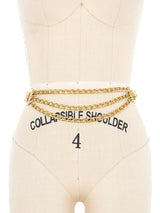Goldtone Swag Chain Stretch Belt Accessory arcadeshops.com