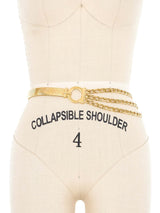 Goldtone Swag Chain Stretch Belt Accessory arcadeshops.com