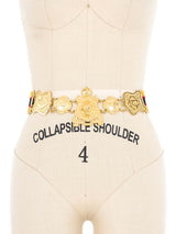 Goldtone Striped Charm Belt Accessory arcadeshops.com