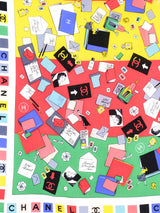 Chanel Coco Letters Printed Silk Scarf Accessory arcadeshops.com