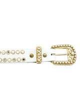 Michael Morrison Skinny Studded Leather Belt Accessory arcadeshops.com