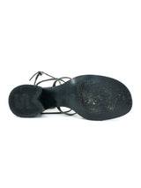 2000s Ring Accented Embossed Leather Sandals, 6 Accessory arcadeshops.com