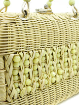 Yellow Beaded Basket Bag Accessory arcadeshops.com