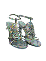 Alexander McQueen Oil Slick Skull Heels, 38.5 Accessory arcadeshops.com