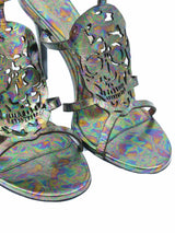 Alexander McQueen Oil Slick Skull Heels, 38.5 Accessory arcadeshops.com
