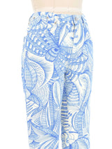 2018 Dries Van Noten Pen Ink Printed Jeans Bottom arcadeshops.com