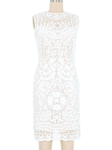Dolce & Gabbana Crochet White Lace Dress Dress arcadeshops.com