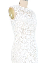 Dolce & Gabbana Crochet White Lace Dress Dress arcadeshops.com