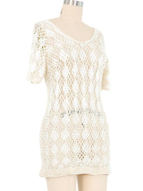 Ivory Handmade Macrame Top Top arcadeshops.com