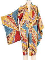 Floral Printed Silk Kimono Jacket arcadeshops.com