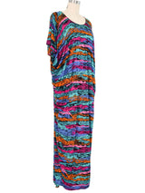 1980s Missoni Neon Striped Silk Jersey Maxi Dress Dress arcadeshops.com