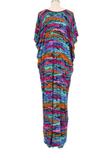 1980s Missoni Neon Striped Silk Jersey Maxi Dress Dress arcadeshops.com