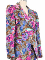 Ungaro Painted Floral Cotton Suit Suit arcadeshops.com