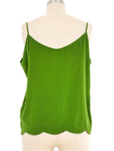 Green Silk Floral Applique Cami Top arcadeshops.com