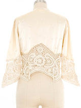 Champagne Crochet And Silk Top Top arcadeshops.com