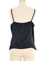 Black Embellished Painted Floral Silk Cami Top arcadeshops.com
