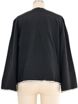 Black Embellished Painted Silk Jacket Jacket arcadeshops.com