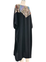 Black Painted Embellished Silk Midi Dress Dress arcadeshops.com