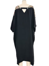 Black Painted Embellished Silk Midi Dress Dress arcadeshops.com