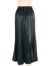 Black Embellished Satin Midi Skirt Bottom arcadeshops.com