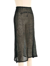 Black Mesh Knit Midi Skirt Bottom arcadeshops.com