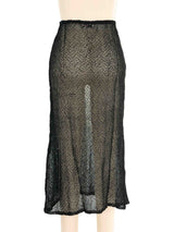 Black Mesh Knit Midi Skirt Bottom arcadeshops.com
