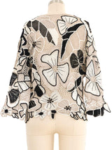 Beige Pieced Floral Crochet Top Top arcadeshops.com