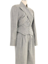 2005 Alexander McQueen Pinstripe Pant Suit Suit arcadeshops.com