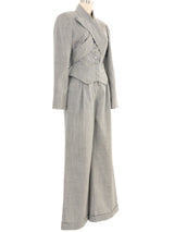 2005 Alexander McQueen Pinstripe Pant Suit Suit arcadeshops.com