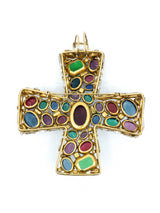 Gripoix Cabochon Wire Cross Pendant Accessory arcadeshops.com