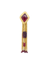 Fringed Ruby Glass Earrings Accessory arcadeshops.com