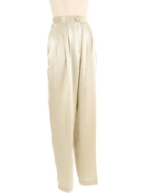 Champagne Satin High Rise Trousers Bottom arcadeshops.com