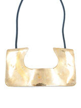 Hammered Brass Bib Necklace Accessory arcadeshops.com