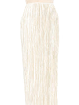 Mary McFadden Cream Plisse Pleat Maxi Skirt Bottom arcadeshops.com