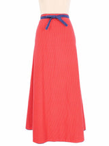 1970s Reversible Applique Flower Chambray Skirt Bottom arcadeshops.com