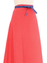 1970s Reversible Applique Flower Chambray Skirt Bottom arcadeshops.com