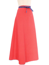 1970s Reversible Applique Flower Chambray Skirt Bottom arcadeshops.com