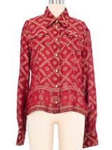 Gianfranco Ferre Metallic Western Shirt Top arcadeshops.com