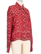 Gianfranco Ferre Metallic Western Shirt Top arcadeshops.com