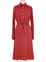 Roberta di Camerino Chain Link Print Jersey Shirt Dress Dress arcadeshops.com