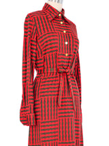 Roberta di Camerino Chain Link Print Jersey Shirt Dress Dress arcadeshops.com
