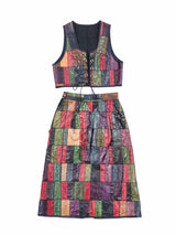Snakeskin Patchwork Vest Ensemble Suit arcadeshops.com