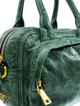 Prada Green Vitello Handbag Accessory arcadeshops.com