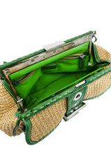 Prada Paglia Woven Ostrich Leather Trimmed Bag Accessory arcadeshops.com