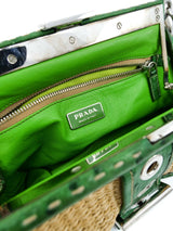 Prada Paglia Woven Ostrich Leather Trimmed Bag Accessory arcadeshops.com